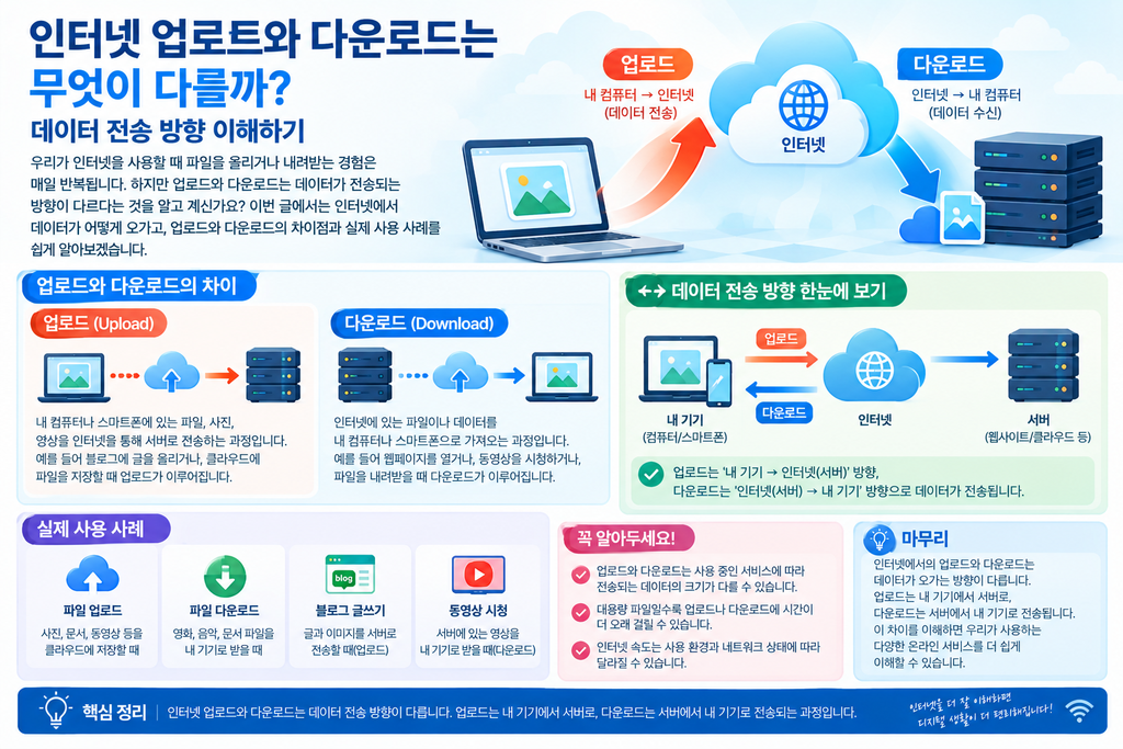 인터넷 업로드와 다운로드는 무엇이 다를까? 데이터 전송 방향 이해하기 1 image 20